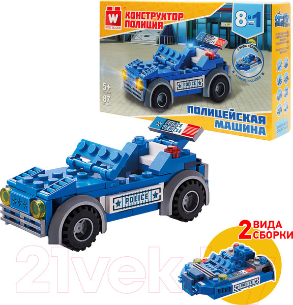 Изображение товара Конструктор Wise Block Полицейская машина 8 в 1 / 40433