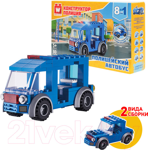 Изображение товара Конструктор Wise Block Полицейский автобус 8 в 1 / 40437