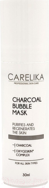 Изображение товара Маска для лица гелевая Carelika Charcoal Bubble Mask Обогащающая кислородом  (30мл)