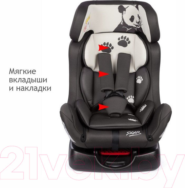 Изображение товара Автокресло Siger Диона Animals Панда (серый/бежевый)