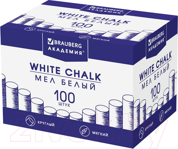 Изображение товара Набор мела канцелярского Brauberg Академия / 271146 (100шт)