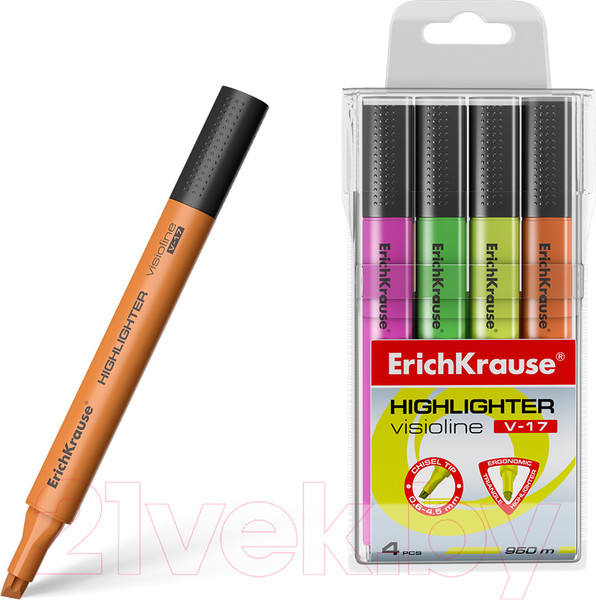 Изображение товара Набор маркеров Erich Krause Visioline V-17 / 56704 (4шт)