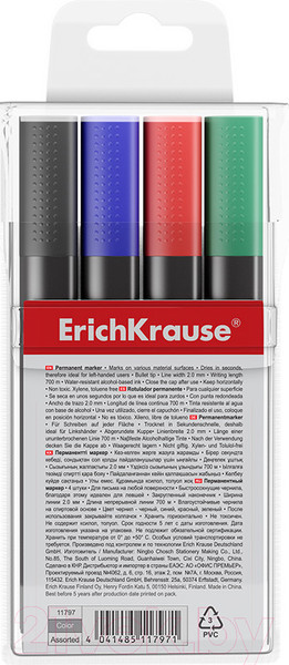 Изображение товара Набор маркеров Erich Krause P-170 / 11797 (4шт)