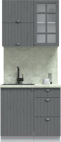 Изображение товара Кухонный гарнитур Интерлиния Берес 0.9Б (дуб серый/опал светлый)