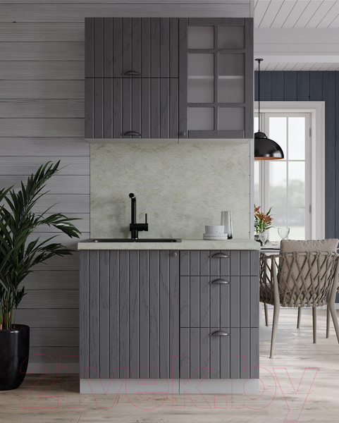 Изображение товара Кухонный гарнитур Интерлиния Берес 0.9Б (дуб серый/опал светлый)