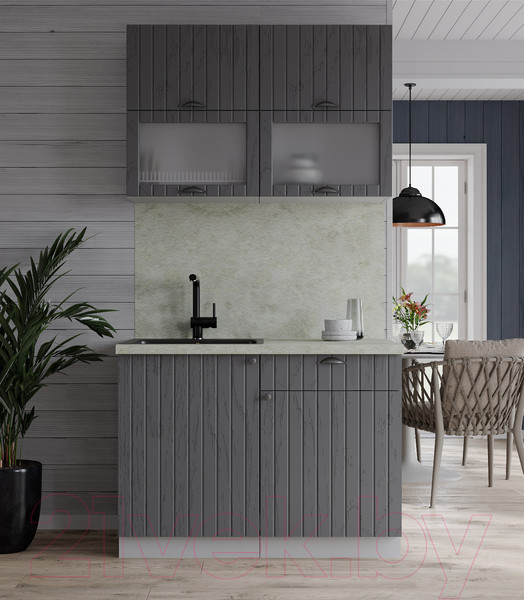 Изображение товара Кухонный гарнитур Интерлиния Берес 1.0Б (дуб серый/опал светлый)