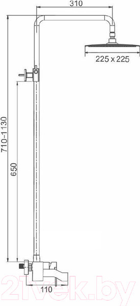 Изображение товара Душевая система со смесителем Ekko E2405-22 (серый)