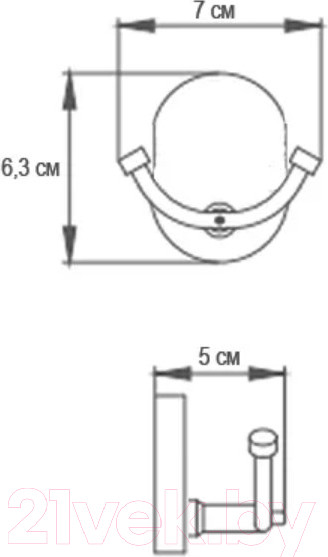 Изображение товара Крючок для ванной Ekko E1605-2