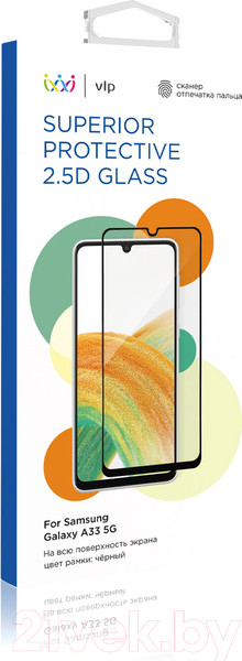 Изображение товара Защитное стекло для телефона VLP 2.5D для Galaxy A33 5G / vlp-S25D-A33 (черная рамка)