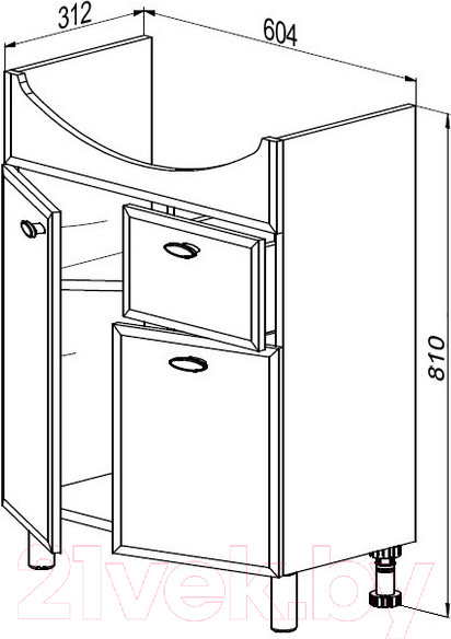 Изображение товара Тумба под умывальник СанитаМебель Лотос 601.650