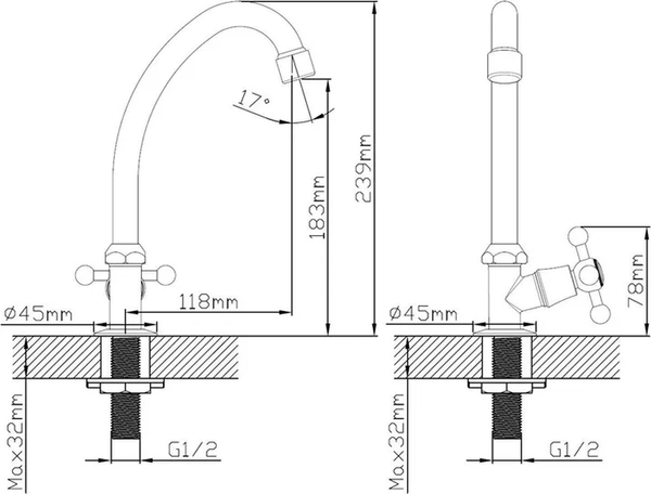 Изображение товара Кран на одну воду Cronwil CB330-41