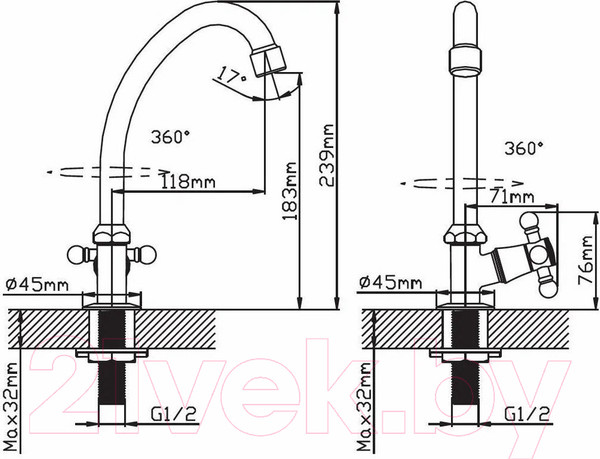 Изображение товара Кран на одну воду Cronwil CP333-41