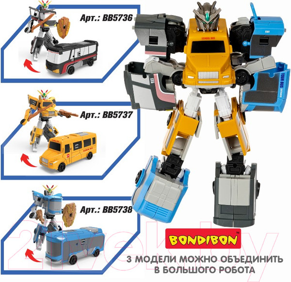 Изображение товара Робот-трансформер Bondibon Робот-автобус / ВВ5738 (синий)