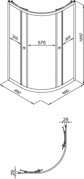 Изображение товара Душевой уголок Triton Альфа-Хром 90х90 (без поддона)