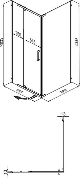 Изображение товара Душевой уголок Triton Терра 90x90 (хром, без поддона)