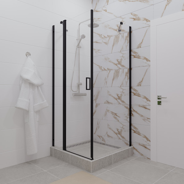 Изображение товара Душевой уголок Triton Йота 90x90 (черный, без поддона)