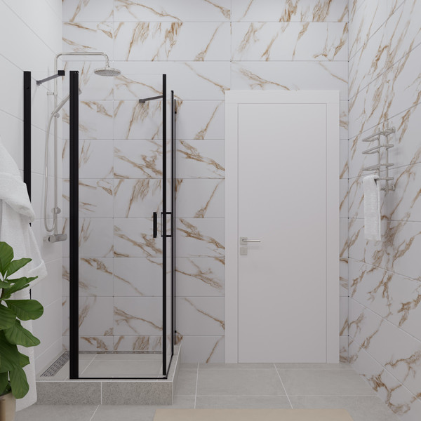 Изображение товара Душевой уголок Triton Тау-Блэк 90x90 (черный, без поддона)