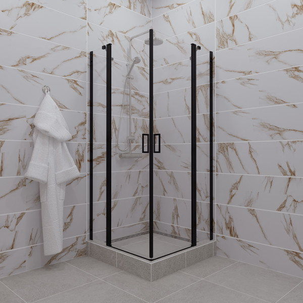 Изображение товара Душевой уголок Triton Тау-Блэк 90x90 (черный, без поддона)