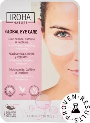 Изображение товара Патчи под глаза Iroha Nature Global Eye Care Niacinamide Caffeine & Peptides (2шт)