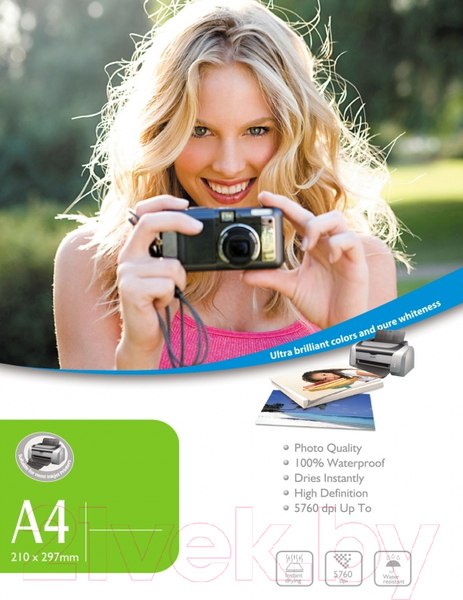 Изображение товара Пленка для печати ProfiColor Gold Glossy A4 125 г/м2 / BN05431 (20л)