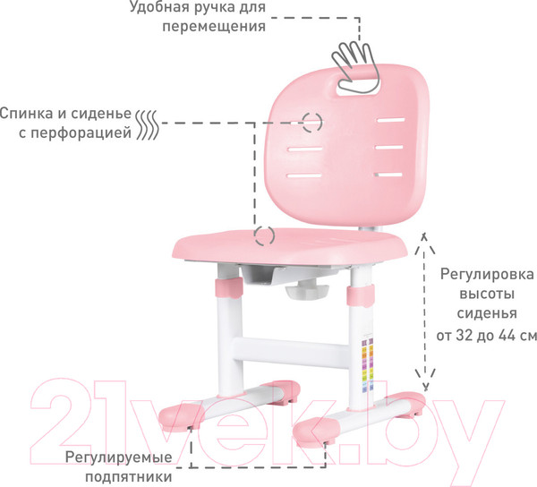 Изображение товара Стул детский Anatomica Lux Pro (розовый)