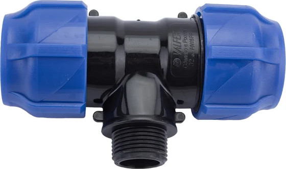 Изображение товара Тройник переходной Valfex ПНД 20-1/2"-20 100/25 / 1210022001220 (с наружной резьбой)