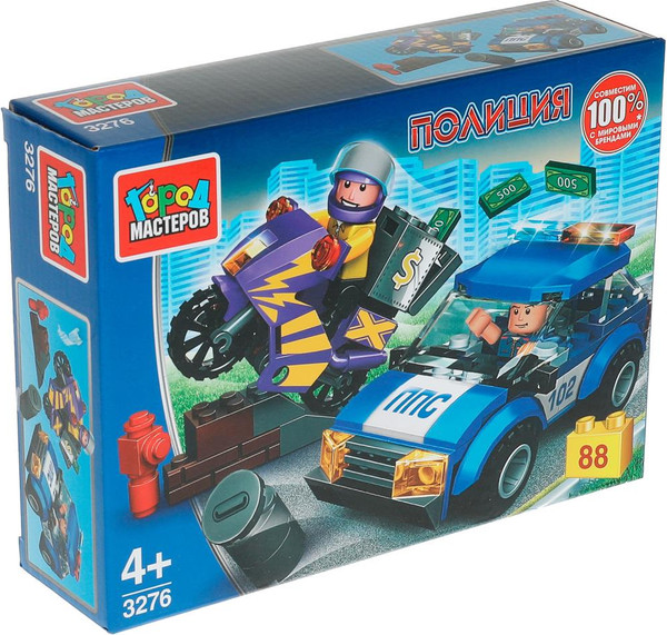 Изображение товара Конструктор Город мастеров Полицейская погоня / 3276-UU (88эл)