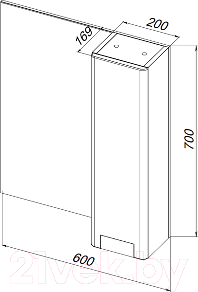 Изображение товара Шкаф с зеркалом для ванной АВН Сорренто 60 / 115.09