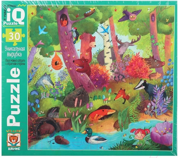 Изображение товара Пазл Айрис-пресс IQ для малышей. Прятки в лесу 3+ / 9785811272679 (30эл)
