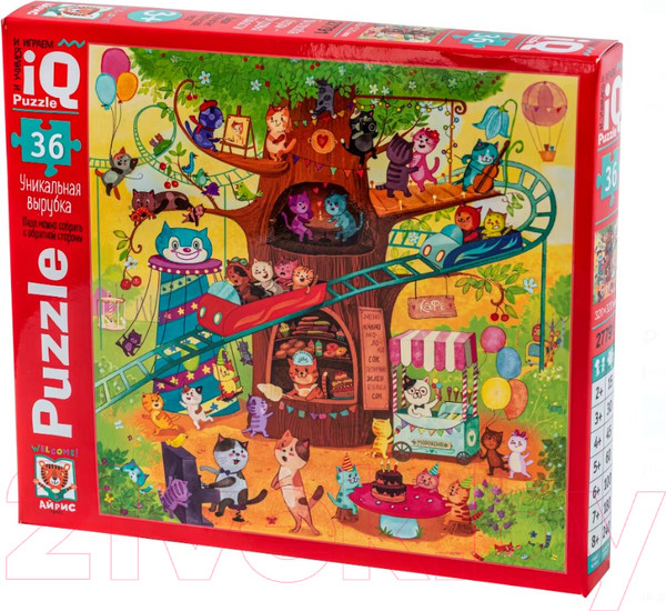 Изображение товара Развивающая игра Айрис-пресс IQ пазл для малышей. Котики в парке 3+ / 9785811272242 (36эл)