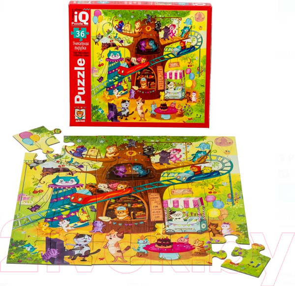 Изображение товара Развивающая игра Айрис-пресс IQ пазл для малышей. Котики в парке 3+ / 9785811272242 (36эл)