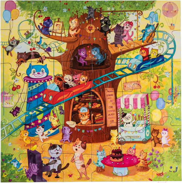 Изображение товара Развивающая игра Айрис-пресс IQ пазл для малышей. Котики в парке 3+ / 9785811272242 (36эл)