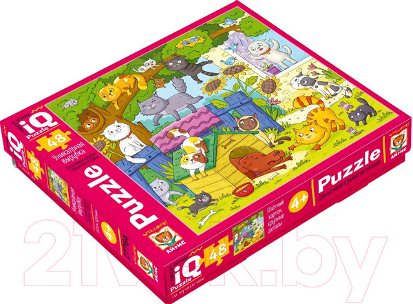 Изображение товара Развивающая игра Айрис-пресс IQ пазл для малышей. Озорные котята 4+ / 9785811272457 (48эл)