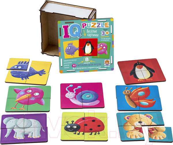 Изображение товара Развивающая игра Айрис-пресс IQ пазл деревянный. Веселые картинки 3+ / 9785811282494
