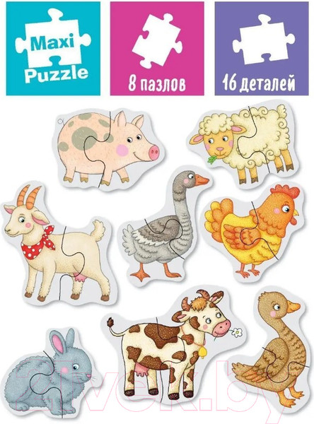 Изображение товара Развивающая игра Айрис-пресс IQ деревянный. Животные на ферме 2+ / 9785811282418