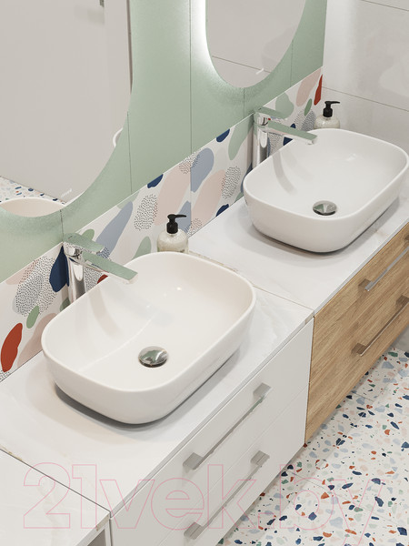 Изображение товара Столешница для тумбы в ванную Cersanit Stone Aura 63854 (светло-серый сатиновый)