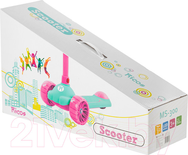 Изображение товара Самокат детский Ricos Magic MS300 (желтый/зеленый)