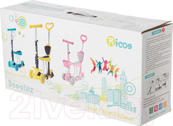 Изображение товара Самокат детский Ricos Bubble KB05D (розовый)
