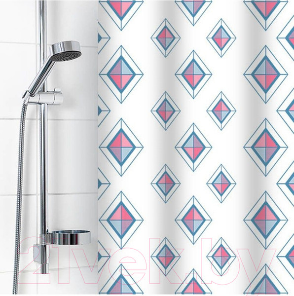 Изображение товара Шторка-занавеска для ванны Вилина Диамант / 6984-004 (180x180, белый)