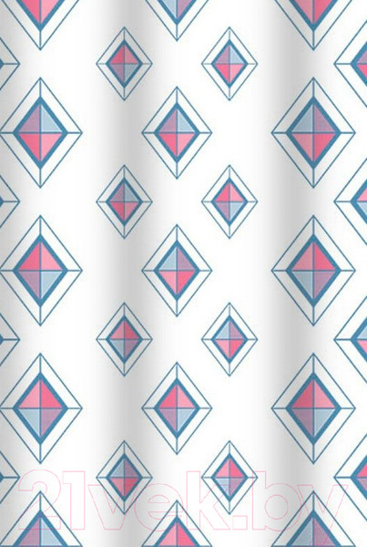 Изображение товара Шторка-занавеска для ванны Вилина Диамант / 6984-004 (180x180, белый)