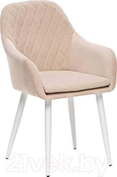 Изображение товара Стул Импэкс Leset Слим с подлокотниками (белый/велюр бежевый)