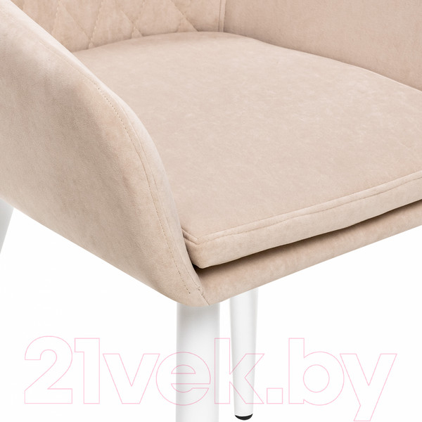 Изображение товара Стул Импэкс Leset Слим с подлокотниками (белый/велюр бежевый)