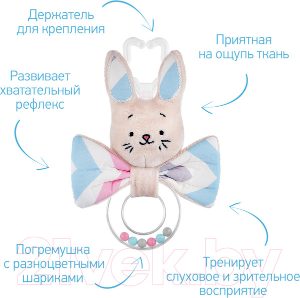 Изображение товара Погремушка Roxy-Kids Funny Bunny с колечком / RFB-002-Z (зигзаг)