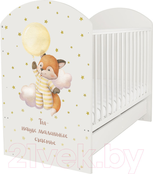 Изображение товара Детская кроватка INDIGO My Sleepy Лисичка маятник и ящик (белый)