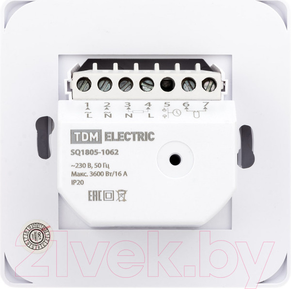 Изображение товара Терморегулятор для теплого пола TDM SQ1805-1062