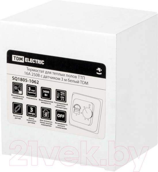 Изображение товара Терморегулятор для теплого пола TDM SQ1805-1062