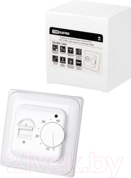 Изображение товара Терморегулятор для теплого пола TDM SQ1805-1062