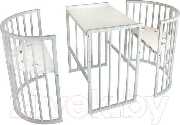 Изображение товара Детская кровать-трансформер INDIGO Simple 7 в 1 поперечный маятник (белый)