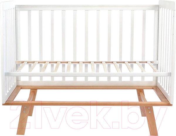 Изображение товара Детская кроватка INDIGO Style на ножках (белый/натуральный)