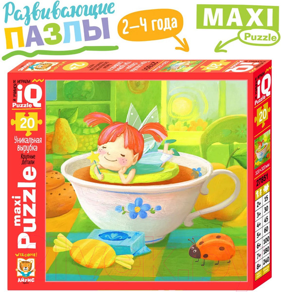 Изображение товара Развивающая игра Айрис-пресс IQ Макси. Фея в чашке 2+ / 9785811272662 (20эл)